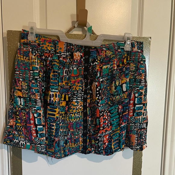 Material Girl Multicolor Snap Button Skirt Pockets - Picture 1 of 4